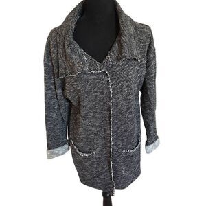 Eileen Fisher Womens Unstructured Cotton Snap Front Jacket Size Small